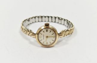 Vintage 9ct gold cased Marvin lady's cocktail wristwatch, the circular dial having gilt baton hour