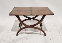 Mahogany folding side table of rectangular form, 47cm high x 76cm wide x 50cm deep when open