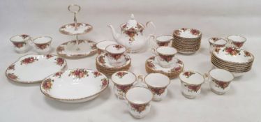 Royal Albert 'Old Country Roses' pattern part tea service including a two-tier cake plate, a