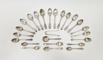 Large collection of assorted silver flatware, comprising mostly spoons, Georgian and later, gross