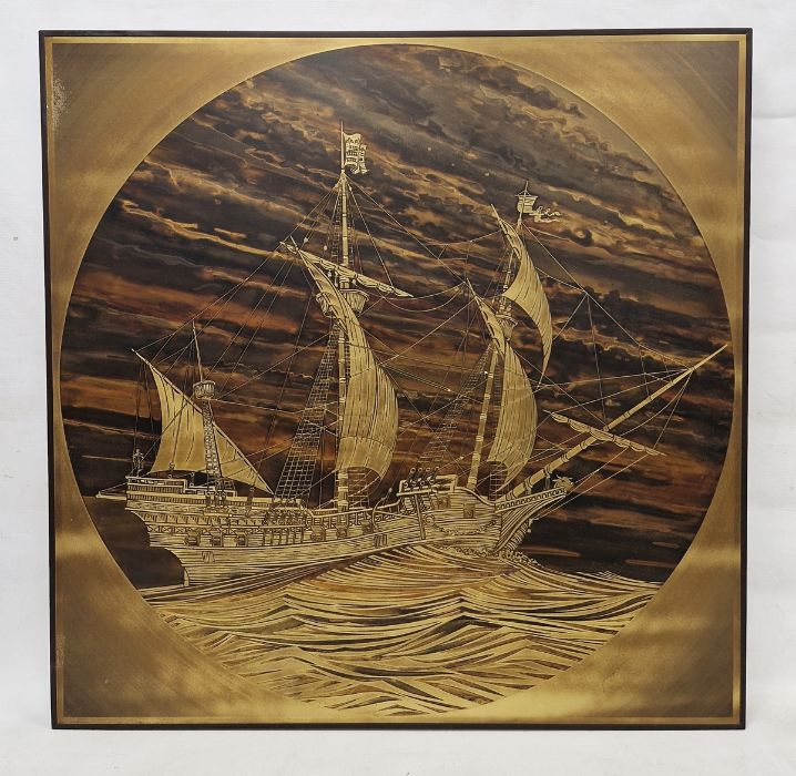 Rudy Lechleiter (Canadian/German, b.1947) Etching on copper and brass Maritime scene with tall - Image 3 of 3