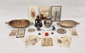 Assorted collectables including a mid-century silver-plated Guernsey cream jug and cover, engraved