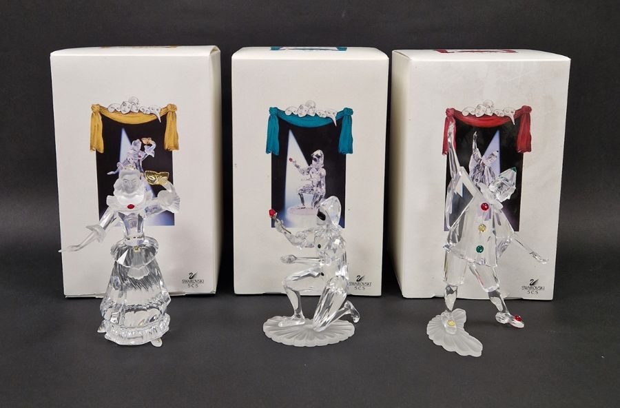 Three Swarovski annual edition "Masquerade" figures, to include Columbine 2000, Pierrot 1999 and - Image 2 of 2