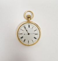 Edwardian 18ct gold cased open face chronograph function pocket watch, with stop button, the