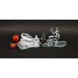 Two Swarovski crystal models from the Exquisite Accents series, comprising Sleigh 1996 (205165) with