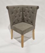 Contemporary unusual upholstered corner chair with button back, 100cm high