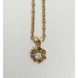 9ct gold multiple twist fine chain link necklace and the flowerhead pendant set single small