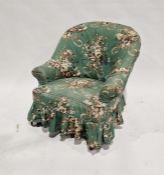 Early 20th century nursing chair with a floral upholstery cover, 75cm high