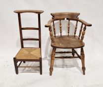 19th century mahogany prayer chair with wicker-style seat and base, 88cm high and a 19th century tub
