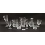 Collection of 20th century cut glassware, to include Dartington wine glasses, Royal Doulton Sherry