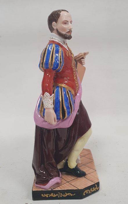 Russian 'Popov' mid-19th century figure of Paul Veronese, the artist modelled standing wearing a - Image 4 of 5