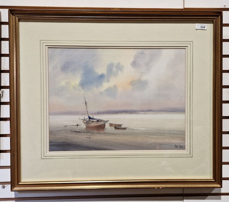 Peter Toms (20th Century) Watercolour "In the Morning Mist", signed lower right, framed and - Image 3 of 3