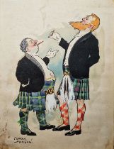 Cowan Duncan (20th century) Watercolour, gouache & ink Four humorous character illustrations,