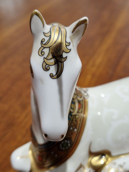 Royal Crown Derby bone china paperweight of the 'Unicorn', designed to celebrate the new millennium, - Image 10 of 19