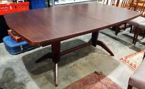 Mid-century Bombay rosewood dining table by Gordon Russell, 'Burford' pattern, 76cm high x 176cm