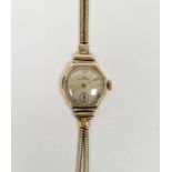 Vintage lady's 9ct gold 'The Skipper' manual wind wristwatch, the circular dial having Arabic