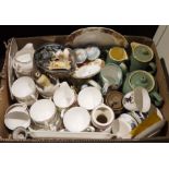 Colclough part tea set, a Denby teapot and two jugs and further assorted chinaware (1 box)