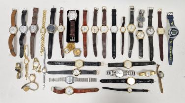 Large collection of assorted wristwatches, including both gentleman's and ladies examples, including