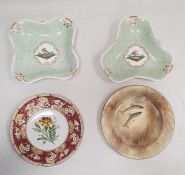 Royal Doulton plate painted with Samlet amongst reeds by J Birbeck Senior, printed green marks circa