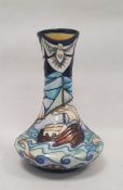 Moorcroft bottle-shaped flower vase in the 'Winds of Change' pattern, designed by Rachel Bishop,