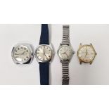 Vintage Timex automatic gentleman's wristwatch, the circular dial with blue baton hour markers,