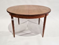 Mid-century G plan 'Fresco' teak circular extending dining table with fold away centre leaf and four