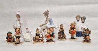 Royal Doulton figure of 'Fair Lady', a Lladro figure of a little girl wearing a long white coat
