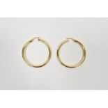 Pair 9ct gold hoop-pattern earrings, 4.1g approx.  Condition Report diameter 4.5cm