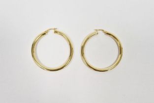 Pair 9ct gold hoop-pattern earrings, 4.1g approx.  Condition Report diameter 4.5cm