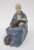 Carter Stabler Adams Poole pottery lavender figure by Phoebe Stabler, the seated woman wearing