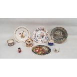 Group of early 19th century English pottery and porcelain, including an oval porcelain plaque