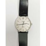 Vintage Tudor Le Royer Gentleman's quartz wristwatch, the circular silvered dial having raised baton