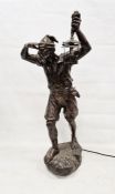 Christine Mary Stockdale (1881-1933) bronze figure of 19th century bearded man wearing hat, breeches