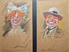 Cowan Duncan (20th century) Watercolour and gouache Six humorous character studies/portraits,