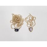 Multiple strand seedpearls with white metal blue enamel and paste set clasp (broken) and a gold-