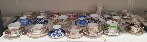 Group of English and continental 19th/early 20th century porcelain tea and coffee cups and