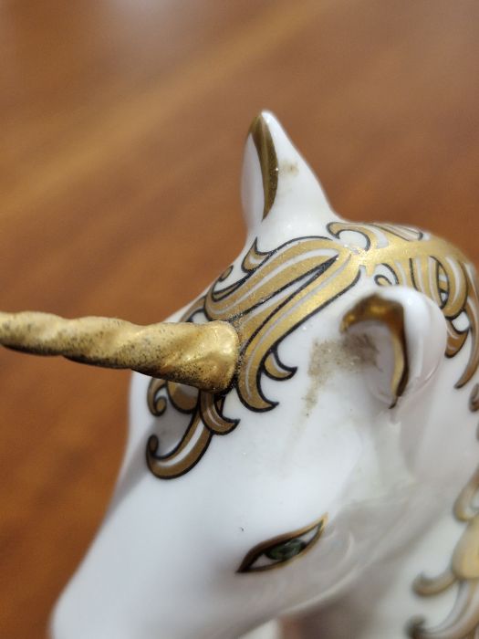 Royal Crown Derby bone china paperweight of the 'Unicorn', designed to celebrate the new millennium, - Image 5 of 19