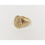 9ct gold gent's signet ring, 8.1g approx.