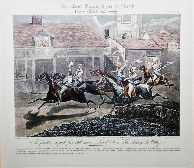 After Henry Thomas Alken Colour lithograph Set of four colour prints of 'The First Steeple-Chase - Image 3 of 5