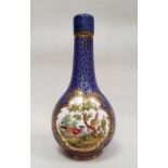 Mid-19th century English porcelain bottle vase and cover, decorated in the Sevres-style, perhaps