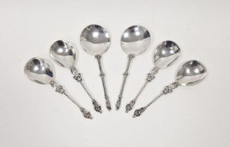 Set of four late Victorian/Edwardian silver apostle spoons by William Hutton and Sons, together with
