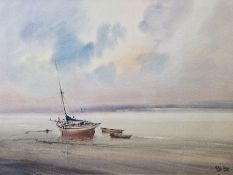 Peter Toms (20th Century) Watercolour "In the Morning Mist", signed lower right, framed and