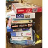 Large quantity of modern and vintage jigsaw puzzles, mainly railway related (4 boxes plus)
