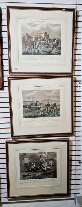 After Henry Thomas Alken Colour lithograph Set of four colour prints of 'The First Steeple-Chase - Image 5 of 5