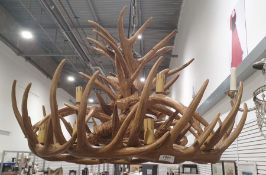 20th century large faux-stag antler chandelier/electrolier of stylistic form, 78cm diameter