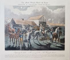 After Henry Thomas Alken Colour lithograph Set of four colour prints of 'The First Steeple-Chase