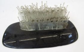 Charles Bray (1922-2012), a glass stalagmite formed sculpture, circa 1980-90, on a black opaque