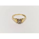 18ct gold solitaire diamond ring, the stone with illusion setting  Condition Report Weight approx.