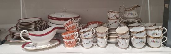 Royal Worcester 'Howard' pattern part dinner service, 20th century, with claret and gilt lined