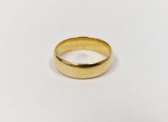 22ct gold wedding band, 5g approx.  Condition Report Light surface scratches, general wear and tear.